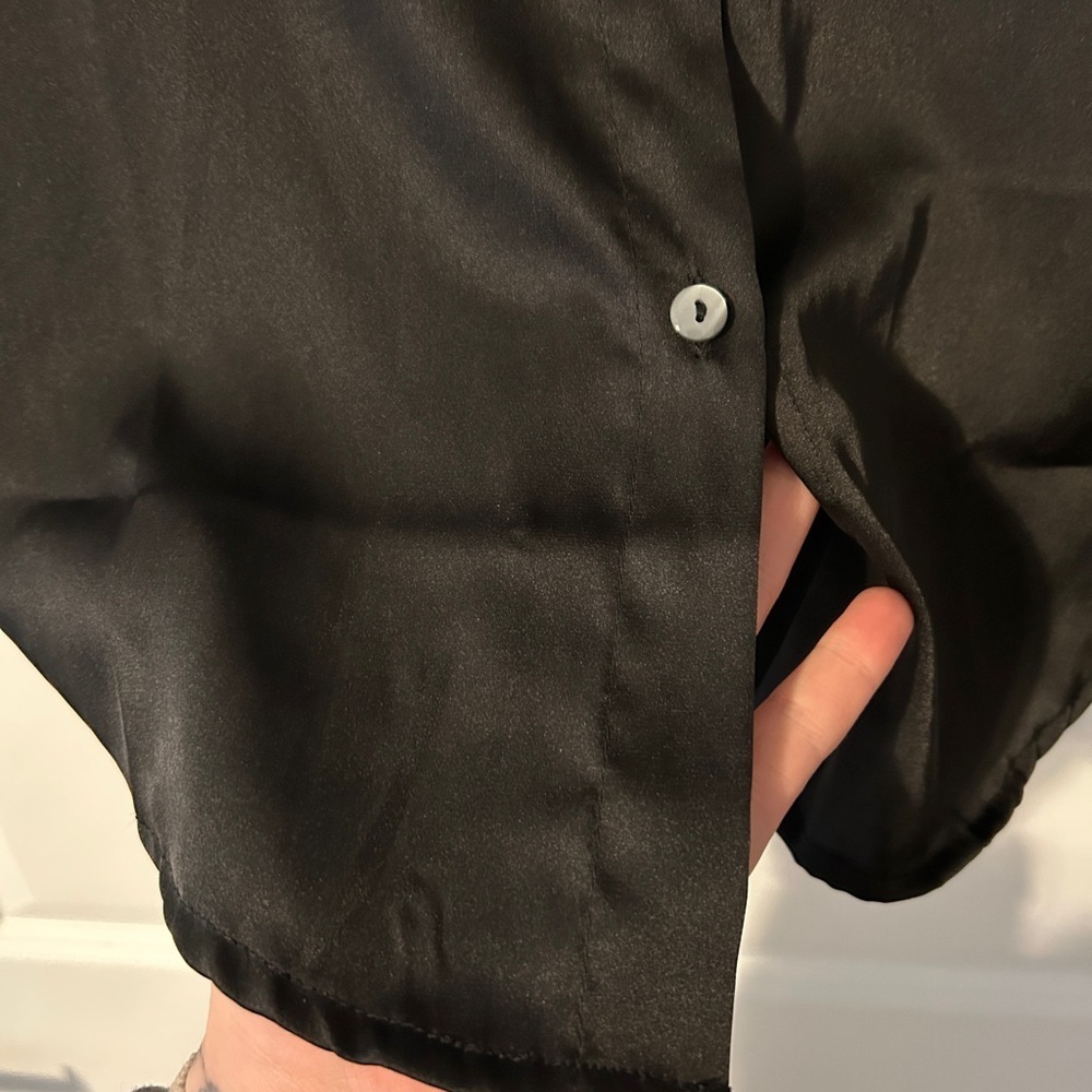 Jon and Anna Women’s Small Black Satin Blouse - Picture 3 of 5